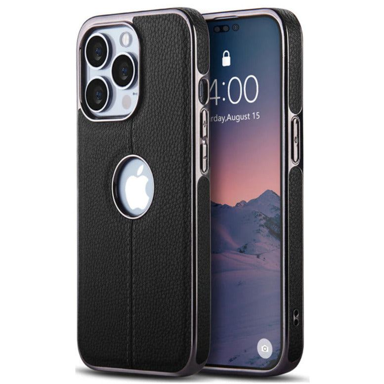 Kunstleder/Chrom Soft Hülle/Case für iPhone 16, 16 Plus, 16 Pro, 16 Pro Max, 16e, 15, 15 Plus, 15 Pro, 15 Pro Max, 14, 14 Plus, 14 Pro, 14 Pro Max, 13, 13 Pro, 13 Pro Max, 13 Mini, 12, 12 Pro, 12 Pro Max, 12 Mini, SE, 11, 11 Pro | ZITOCASES®