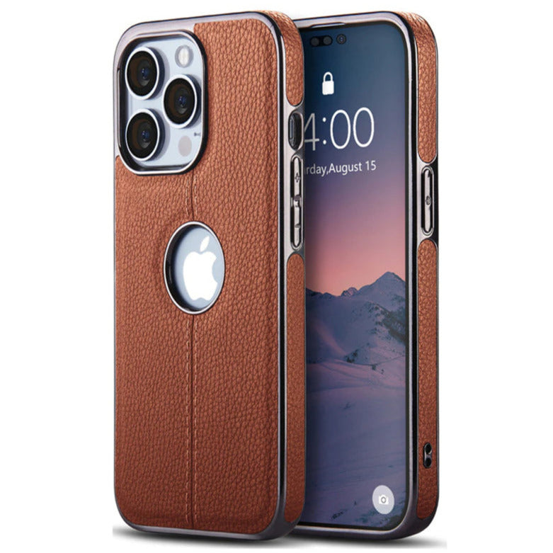 Kunstleder/Chrom Soft Hülle/Case für iPhone 16, 16 Plus, 16 Pro, 16 Pro Max, 15, 15 Plus, 15 Pro, 15 Pro Max, 14, 14 Plus, 14 Pro, 14 Pro Max, 13, 13 Pro, 13 Pro Max, 13 Mini, 12, 12 Pro, 12 Pro Max, 12 Mini, SE, 11, 11 Pro | ZITOCASES®