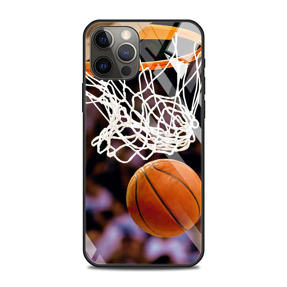 Basketball Motiv Panzerglas Hülle/Case für iPhone 16, 16 Plus, 16 Pro, 16 Pro Max, 16e, 15, 15 Plus, 15 Pro, 15 Pro Max, 14, 14 Plus, 14 Pro, 14 Pro Max, 13, 13 Pro, 13 Pro Max, 13 Mini, 12, 12 Pro, 12 Pro Max, 12 Mini, SE, 11, 11 Pro, 11 Pro Max | ZITOCASES®