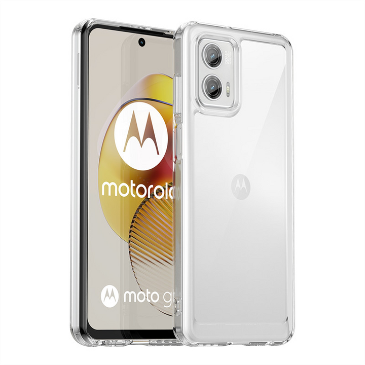 Transparente Silikon/Plastik Hülle/Case mit buntem Rahmen für Motorola Edge 40 , 30 , G-Serie | ZITOCASES®