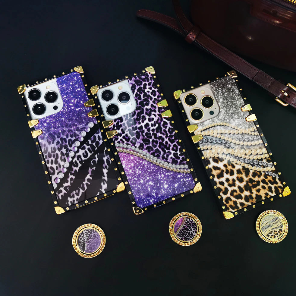 Luxus Leopard/Glitzer Plastik Hülle/Case inkl. Ring für iPhone 16, 16 Plus, 16 Pro, 16 Pro Max, 15, 15 Plus, 15 Pro, 15 Pro Max, 14, 14 Plus, 14 Pro, 14 Pro Max, 13, 13 Pro, 13 Pro Max, 13 Mini, 12, 12 Pro, 12 Pro Max, 12 Mini, SE, 11, 11 Pro, 11 Pro Max | ZITOCASES®