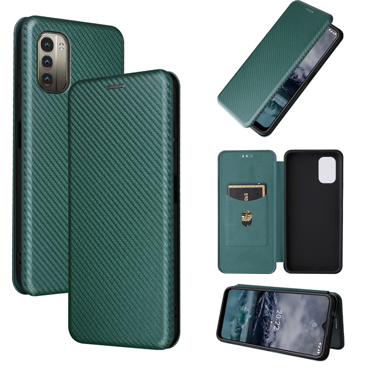 Kunstleder Carbon Klapp Hülle/Flip Case für Nokia X30, XR21, XR20, X20, X6, X5, G60, G50, G42, G22, G21, G20, G11, G10, 8.3, 8, 7.2, 7.1, 6.2, 6, 5.4 | ZITOCASES®