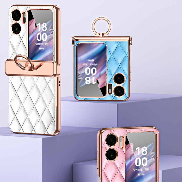 Karierte Kunstleder Hülle/Case für Oppo Find N2 Flip | ZITOCASES®