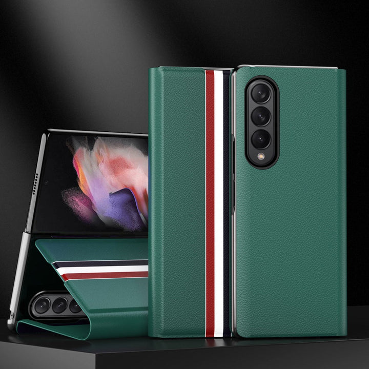 Gestreifte Kunstleder Klapp Hülle/Flip Case für Samsung Galaxy Z Fold 6, 5, 4, 3, 2 | ZITOCASES®