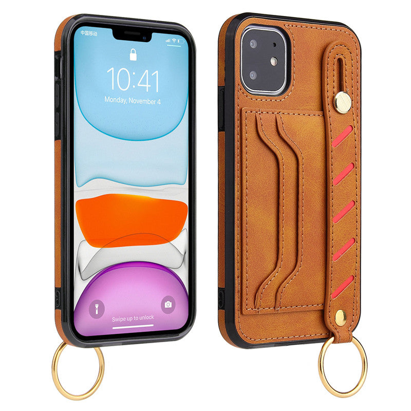 Kunstleder Kartenfach Hülle/Case mit Halteband für iPhone 16, 15, 14-Serie | ZITOCASES®