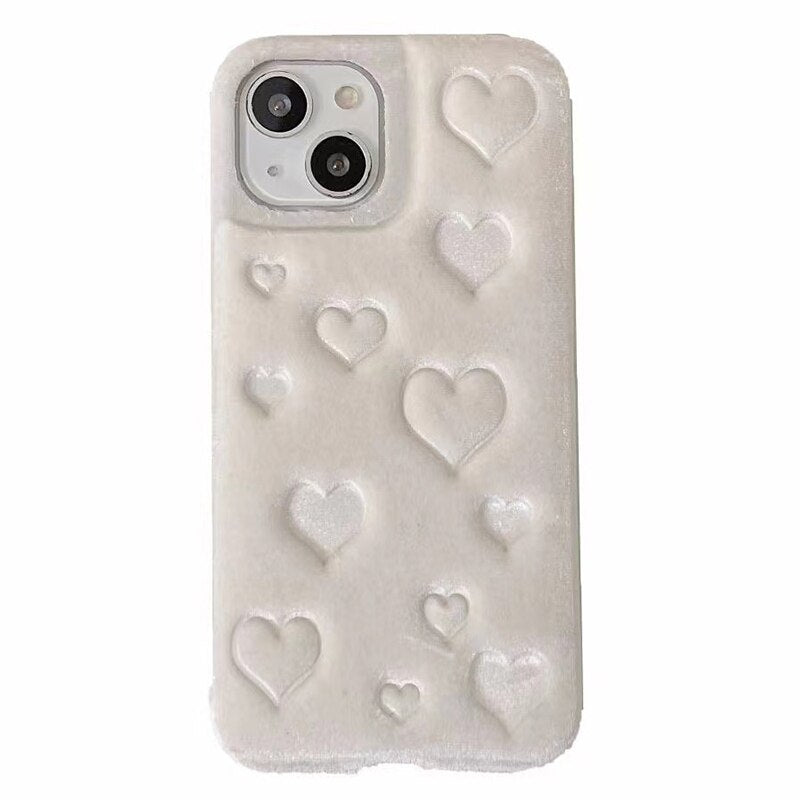 Weiche Stoff 3D Herz Hülle/Case für iPhone 16, 16 Plus, 16 Pro, 16 Pro Max, 15, 15 Plus, 15 Pro, 15 Pro Max, 14, 14 Plus, 14 Pro, 14 Pro Max, 13, 13 Pro, 13 Pro Max, 13 Mini, 12, 12 Pro, 12 Pro Max, 12 Mini, SE, 11, 11 Pro | ZITOCASES®