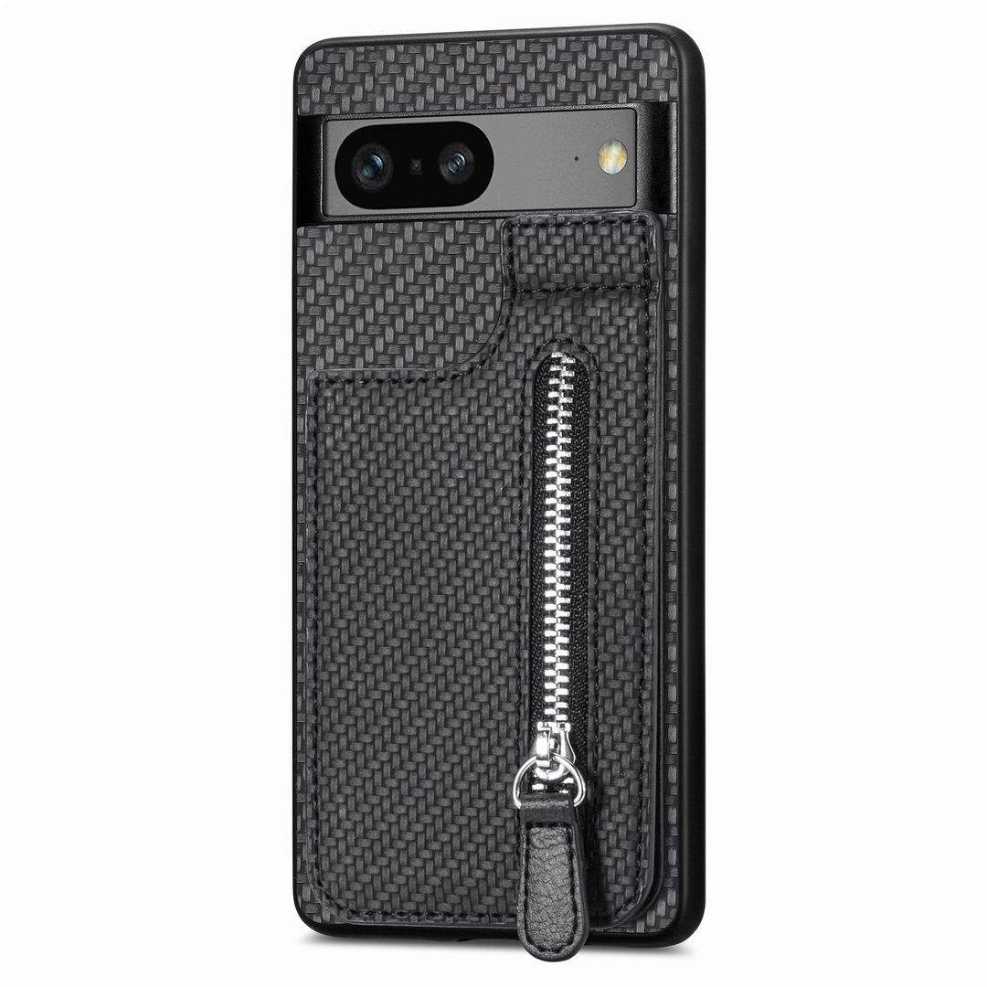 Kunstleder/Carbon Optik Kartenfach Hülle/Case für Google Pixel 9, 9 Pro, 9 Pro XL, 9A, 8, 8 Pro, 8A, 7, 7 Pro, 7A, 6, 6 Pro, 6A, 5, 4, 4 XL, 4A, 3 XL, 3A, 3A XL | ZITOCASES®