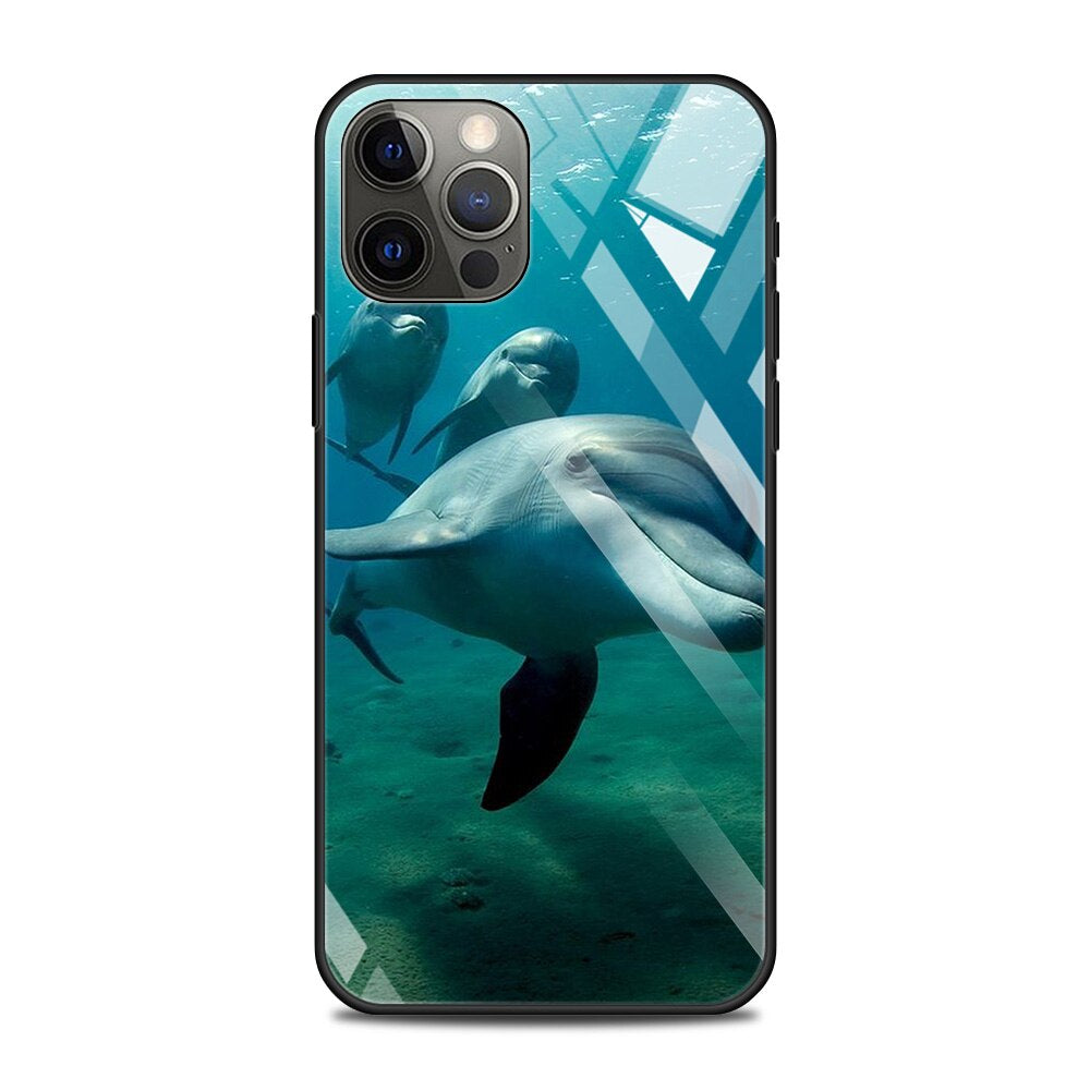 Delfin Motive Panzerglas Hülle/Case für iPhone 12, 13-Serie | ZITOCASES®