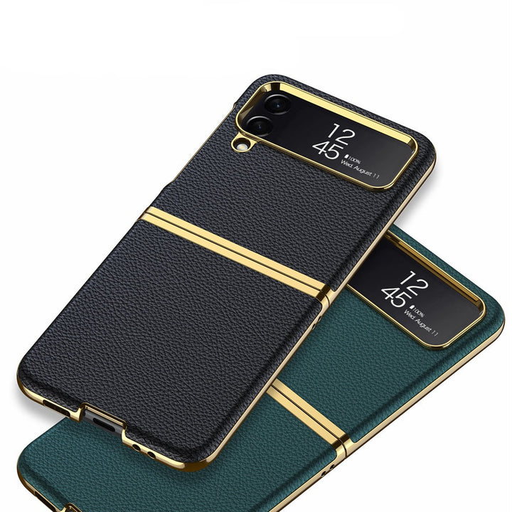 Luxus Kunstleder/Gold Optik Hülle/Case für Samsung Galaxy Z Flip 6, 5, 4, 3 | ZITOCASES®