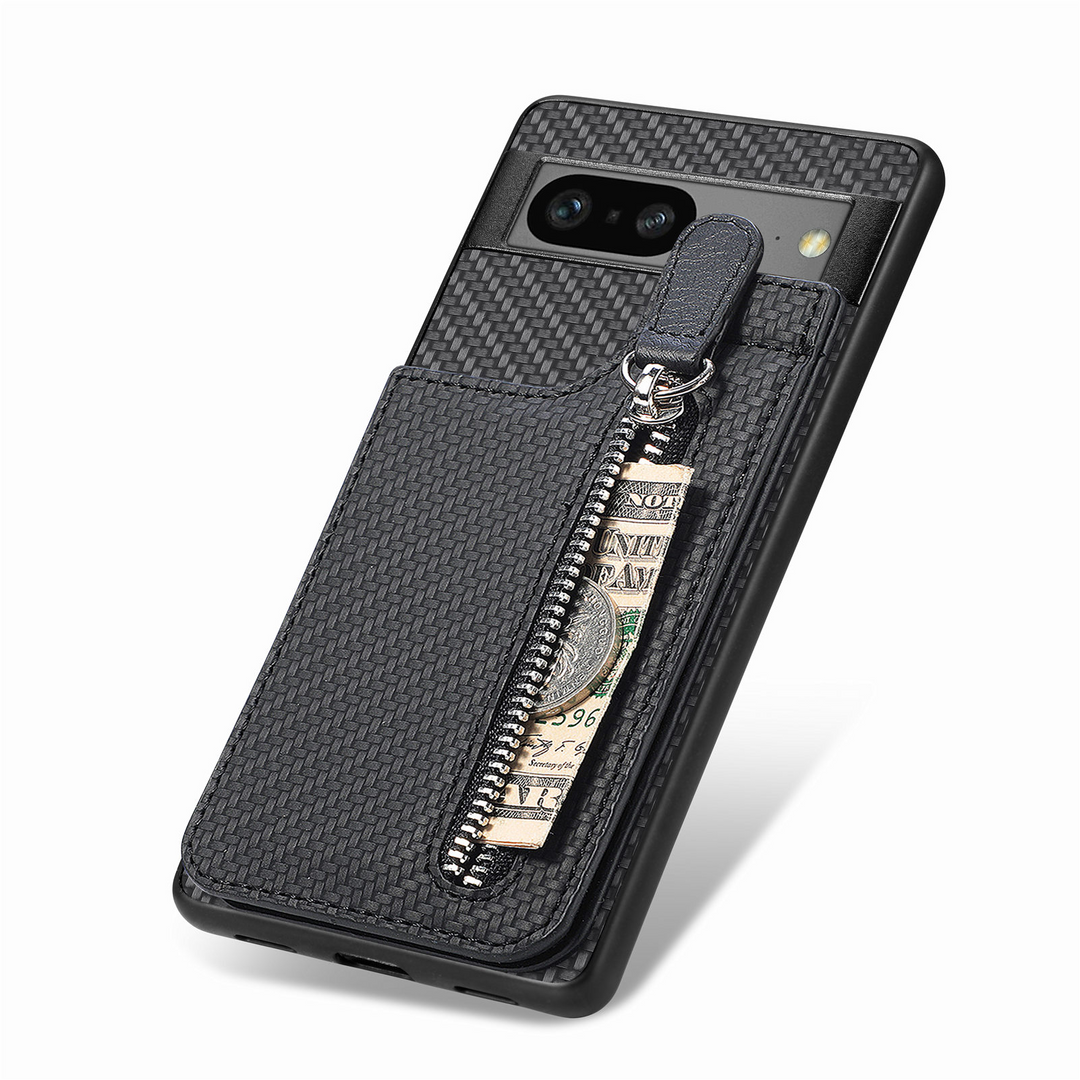 Kunstleder/Carbon Optik Kartenfach Hülle/Case für Google Pixel 9, 9 Pro, 9 Pro XL, 9A, 8, 8 Pro, 8A, 7, 7 Pro, 7A, 6, 6 Pro, 6A, 5, 4, 4 XL, 4A, 3 XL, 3A, 3A XL | ZITOCASES®