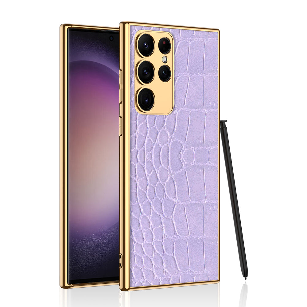 Luxus Krokodil Kunstleder/Gold Optik Hülle/Case für Samsung Galaxy S24, S24 Plus, S24 Ultra, S24 FE, S23 FE, S23, S23 Plus, S23 Ultra, S22, S22 Plus, S22 Ultra, S21 FE, S21, S21 Plus, S21 Ultra, S20, S20 Plus, S20 Ultra, S20 FE, S10, Note 20 | ZITOCASES®