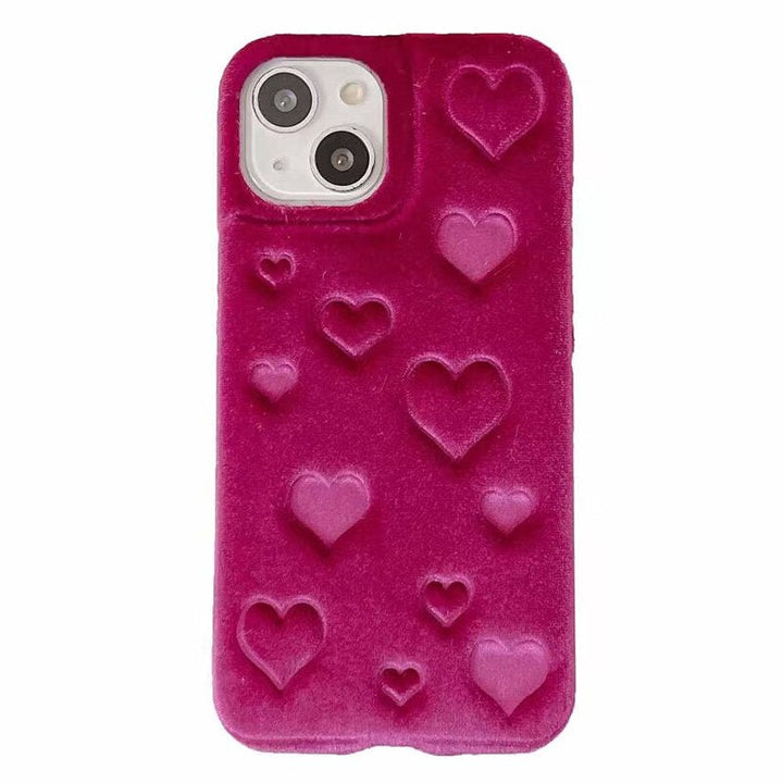 Weiche Stoff 3D Herz Hülle/Case für iPhone 16, 15, 14-Serie | ZITOCASES®