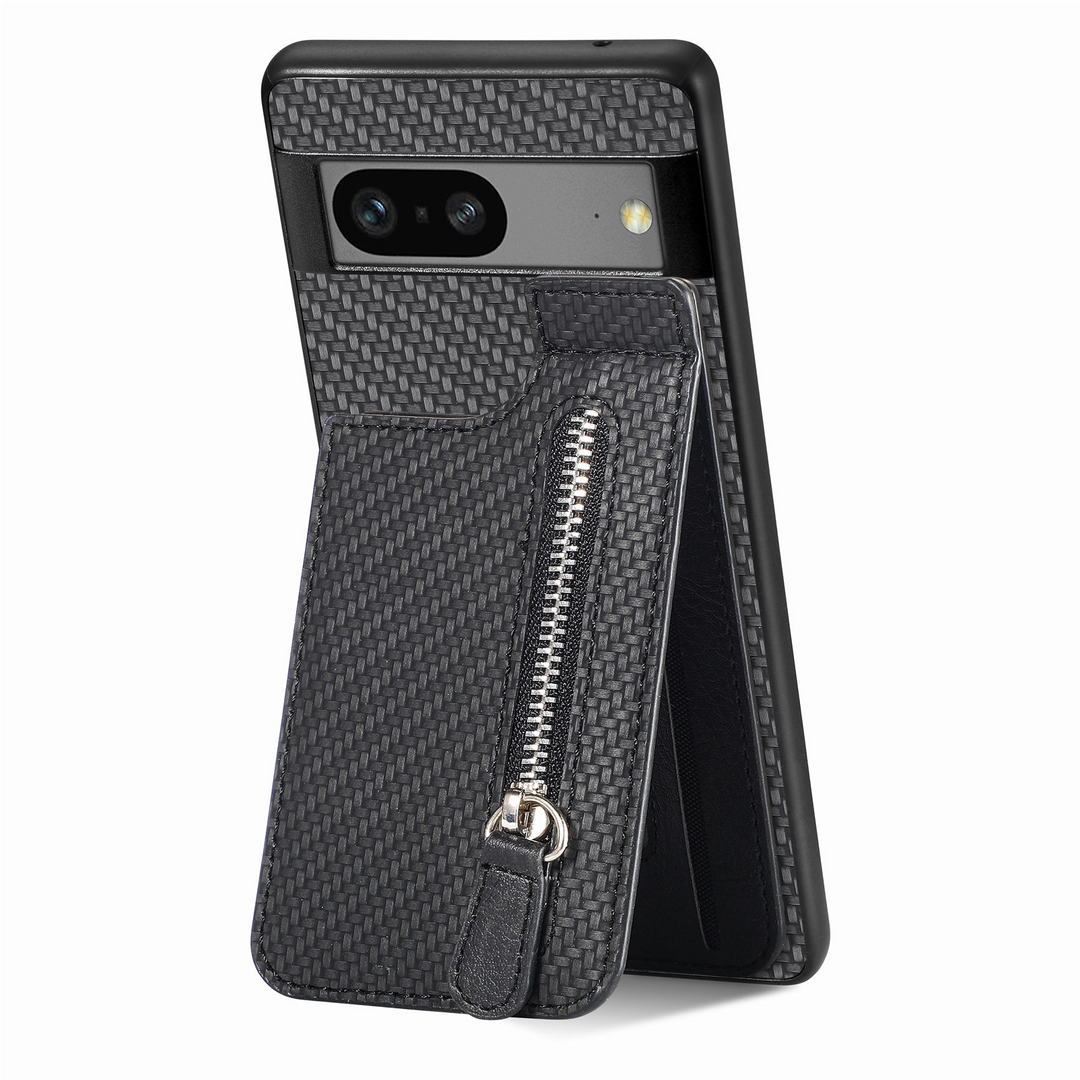 Kunstleder/Carbon Optik Kartenfach Hülle/Case für Google Pixel 9, 9 Pro, 9 Pro XL, 9A, 8, 8 Pro, 8A, 7, 7 Pro, 7A, 6, 6 Pro, 6A, 5, 4, 4 XL, 4A, 3 XL, 3A, 3A XL | ZITOCASES®