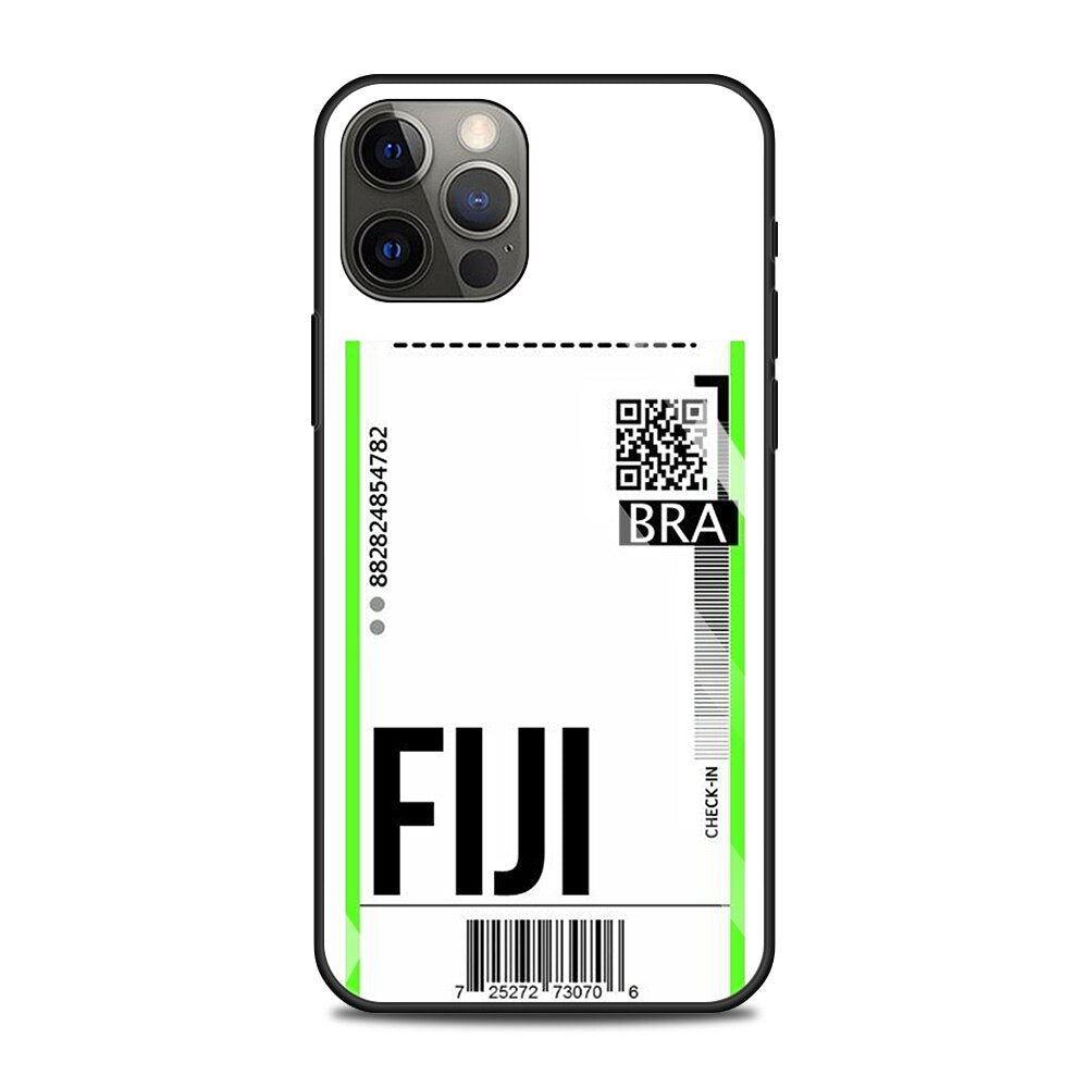 Flugticket/Reise Motiv Panzerglas Hülle/Case für iPhone 16, 16 Plus, 16 Pro, 16 Pro Max, 16e, 15, 15 Plus, 15 Pro, 15 Pro Max, 14, 14 Plus, 14 Pro, 14 Pro Max, 13, 13 Pro, 13 Pro Max, 13 Mini, 12, 12 Pro, 12 Pro Max, 12 Mini, SE, 11, 11 Pro, 11 Pro Max | ZITOCASES®