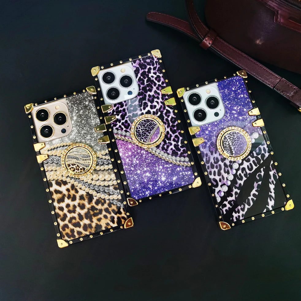 Luxus Leopard/Glitzer Plastik Hülle/Case inkl. Ring für iPhone 16, 16 Plus, 16 Pro, 16 Pro Max, 15, 15 Plus, 15 Pro, 15 Pro Max, 14, 14 Plus, 14 Pro, 14 Pro Max, 13, 13 Pro, 13 Pro Max, 13 Mini, 12, 12 Pro, 12 Pro Max, 12 Mini, SE, 11, 11 Pro, 11 Pro Max | ZITOCASES®