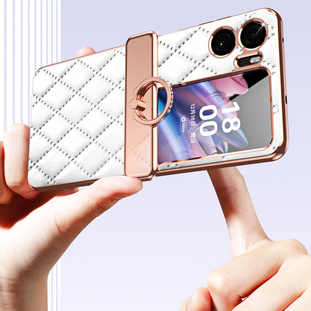 Karierte Kunstleder Hülle/Case für Oppo Find N2 Flip | ZITOCASES®