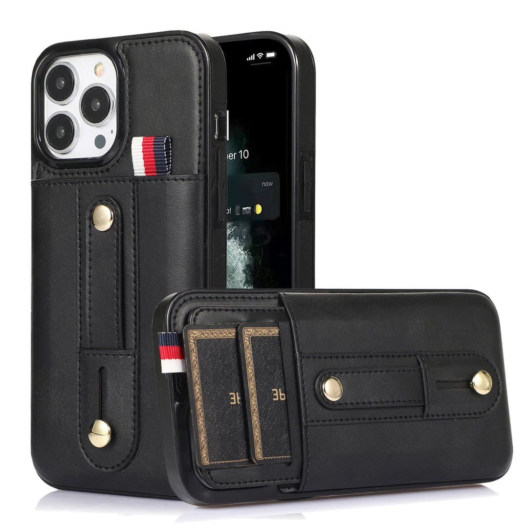 Kunstleder Kreditkartenfach Hülle/Case inkl. Halteband für iPhone 16, 15, 14-Serie | ZITOCASES®