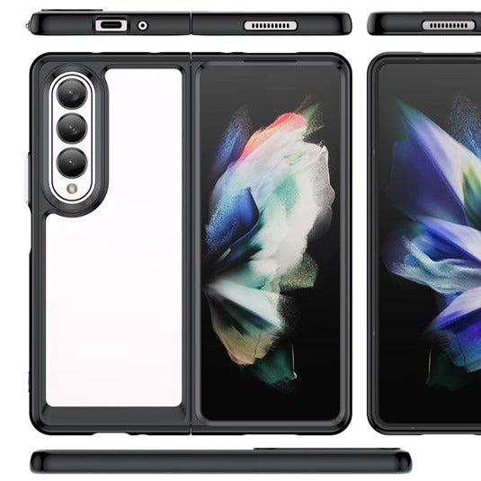 Transparente Silikon/Plastik Hülle/Case mit buntem Rahmen für Samsung Galaxy Z Fold 6, 5, 4, 3, 2 | ZITOCASES®