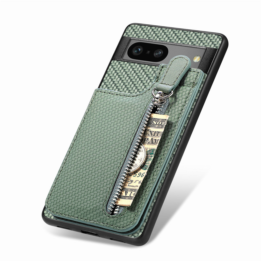 Kunstleder/Carbon Optik Kartenfach Hülle/Case für Google Pixel 9, 9 Pro, 9 Pro XL, 9A, 8, 8 Pro, 8A, 7, 7 Pro, 7A, 6, 6 Pro, 6A, 5, 4, 4 XL, 4A, 3 XL, 3A, 3A XL | ZITOCASES®