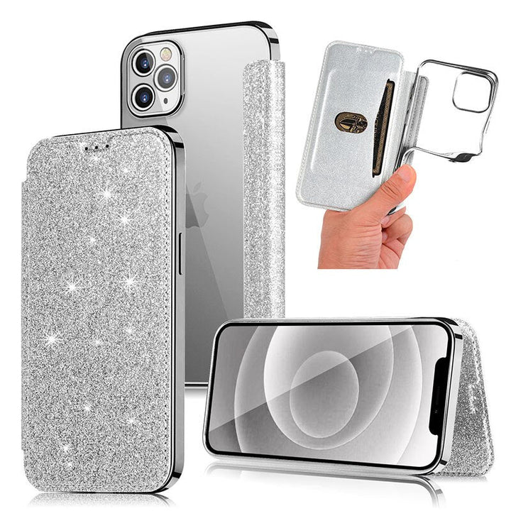 Glitzer Kunstleder Klapp Hülle/Flip Case für iPhone 16, 15, 14-Serie | ZITOCASES®