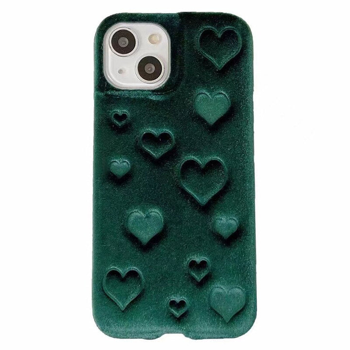 Weiche Stoff 3D Herz Hülle/Case für iPhone 16, 15, 14-Serie | ZITOCASES®