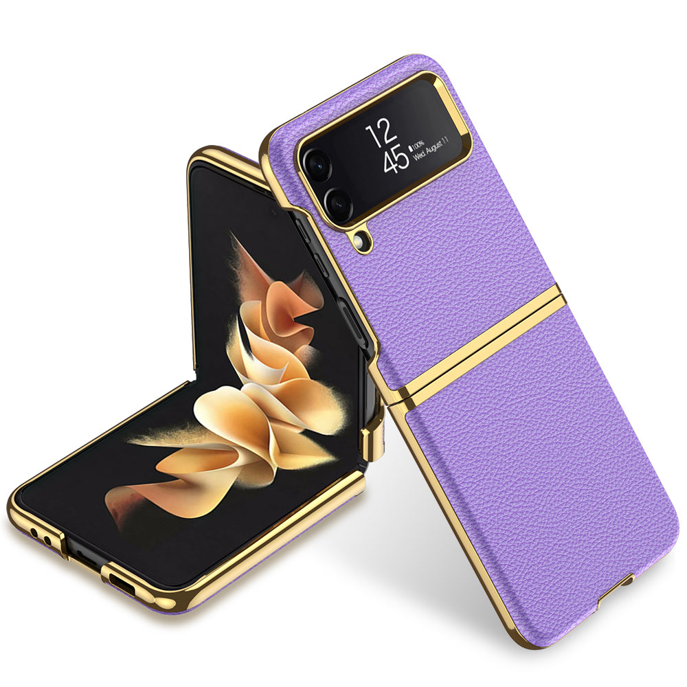 Luxus Kunstleder/Gold Optik Hülle/Case für Samsung Galaxy Z Flip 6, 5, 4, 3 | ZITOCASES®