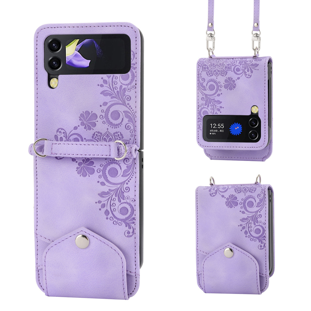 Kunstleder Blumen Motiv Kunstleder Klapp Hülle/Flip Case für Samsung Galaxy Z Flip 6, 5, 4, 3 | ZITOCASES®