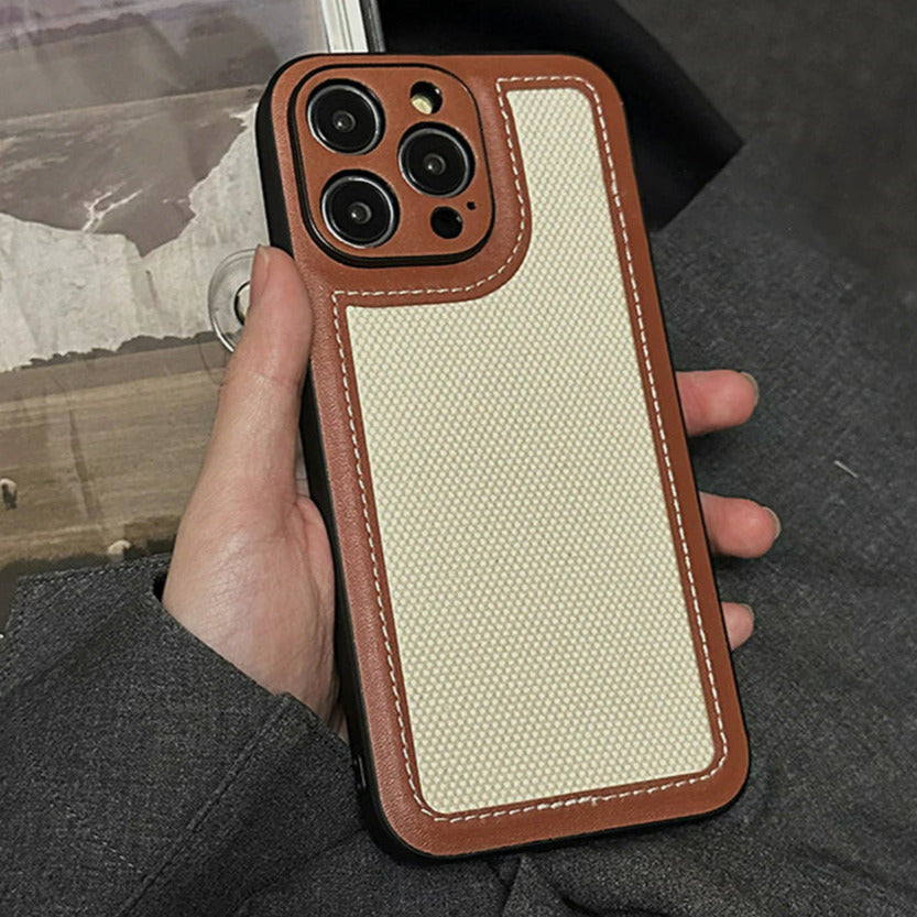 Klassische Kunstleder/Nylon Hülle/Case für iPhone 16, 16 Plus, 16 Pro, 16 Pro Max, 16e, 15, 15 Plus, 15 Pro, 15 Pro Max, 14, 14 Plus, 14 Pro, 14 Pro Max, 13, 13 Pro, 13 Pro Max, 13 Mini, 12, 12 Pro, 12 Pro Max, 12 Mini, SE, 11, 11 Pro, 11 Pro Max | ZITOCASES®