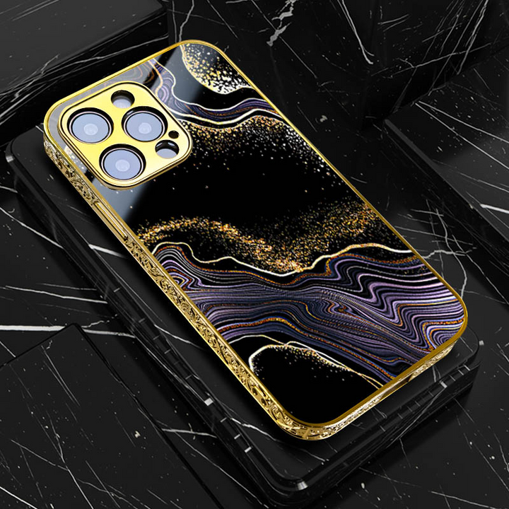 Marmor/Panzerglas Luxus/Gold Hülle/Case für iPhone 16-Serie | ZITOCASES®