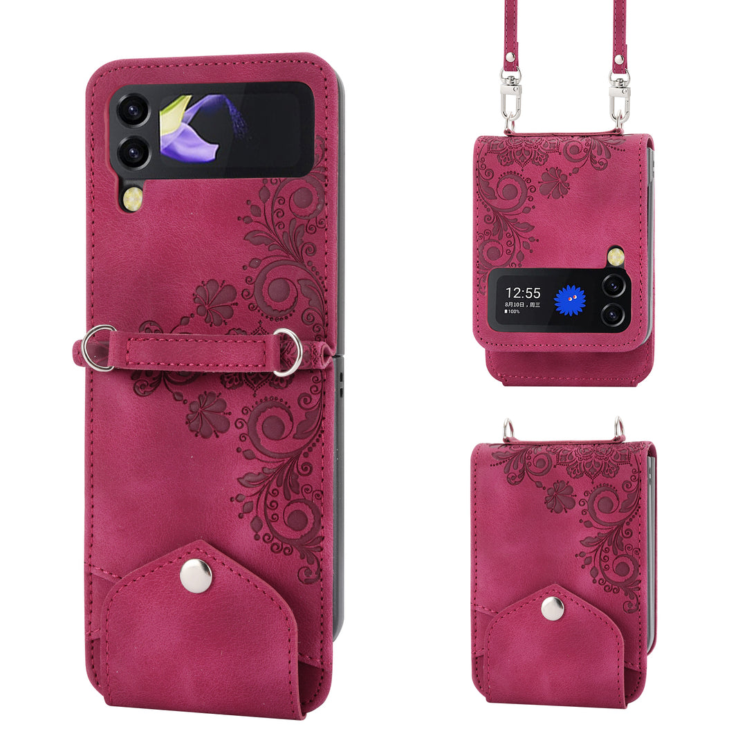 Kunstleder Blumen Motiv Kunstleder Klapp Hülle/Flip Case für Samsung Galaxy Z Flip 6, 5, 4, 3 | ZITOCASES®