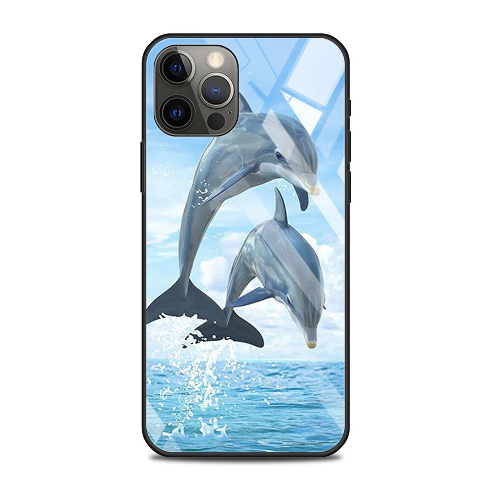 Delfin Motive Panzerglas Hülle/Case für iPhone 12, 13-Serie | ZITOCASES®