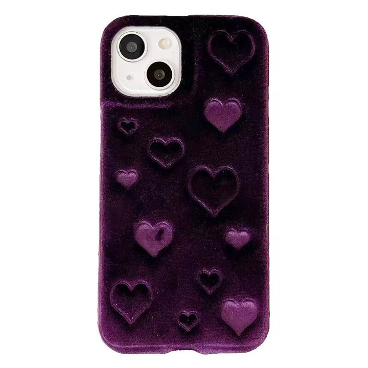 Weiche Stoff 3D Herz Hülle/Case für iPhone 16, 15, 14-Serie | ZITOCASES®