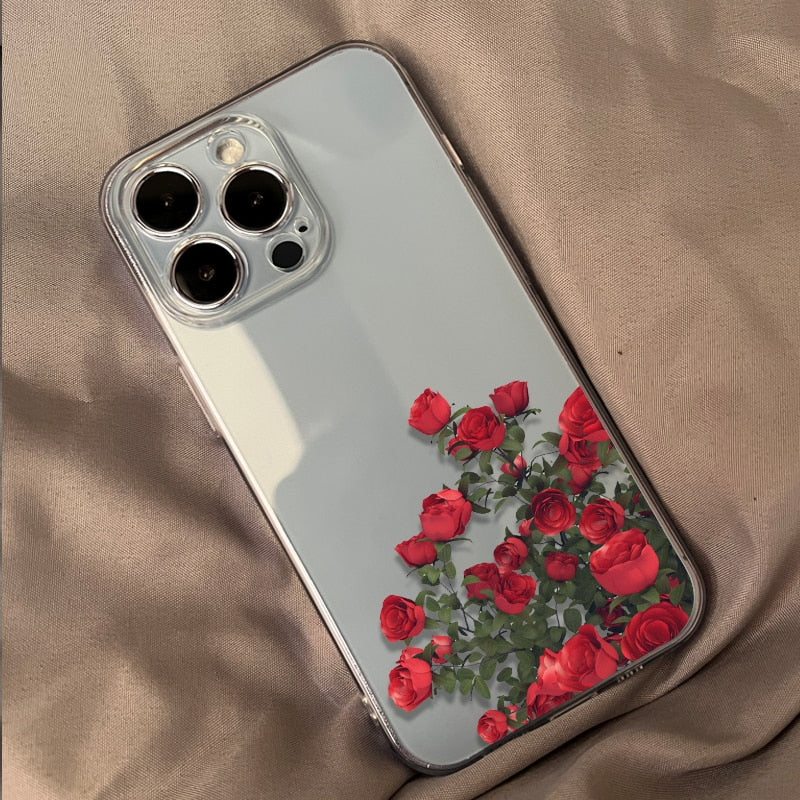 Rosen/Blumen Motiv Soft Hülle/Case für iPhone 16, 16 Plus, 16 Pro, 16 Pro Max, 16e, 15, 15 Plus, 15 Pro, 15 Pro Max, 14, 14 Plus, 14 Pro, 14 Pro Max, 13, 13 Pro, 13 Pro Max, 13 Mini, 12, 12 Pro, 12 Pro Max, 12 Mini, SE, 11, 11 Pro, 11 Pro Max | ZITOCASES®