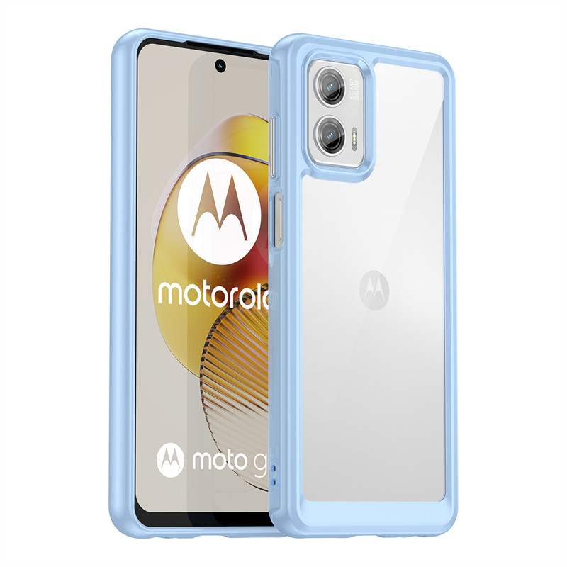 Transparente Silikon/Plastik Hülle/Case mit buntem Rahmen für Motorola Edge 40 , 30 , G-Serie | ZITOCASES®