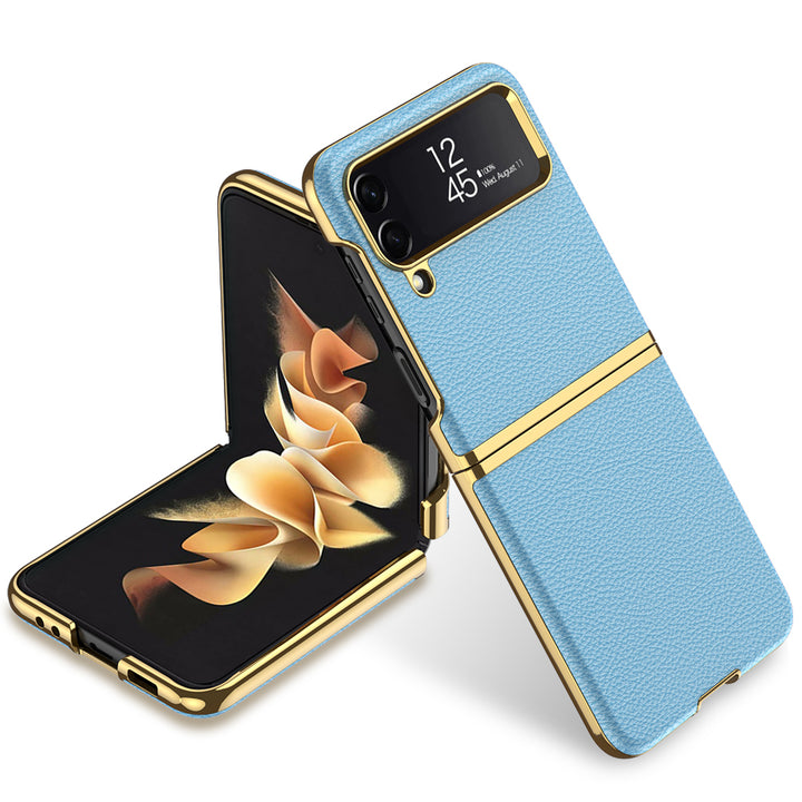 Luxus Kunstleder/Gold Optik Hülle/Case für Samsung Galaxy Z Flip 6, 5, 4, 3 | ZITOCASES®