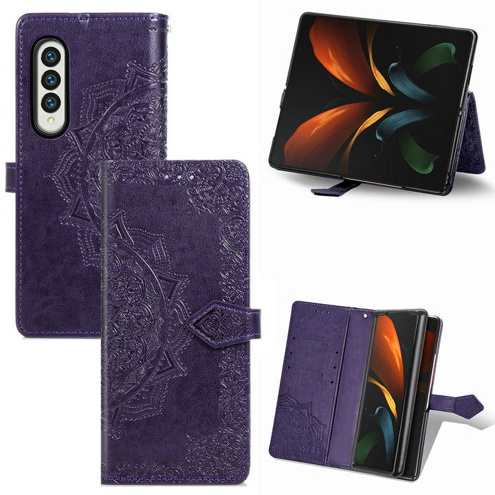 Mandala-Blumen Kunstleder Klapp Hülle/Flip Case für Samsung Galaxy Z Fold 6, 5, 4, 3, 2 | ZITOCASES®