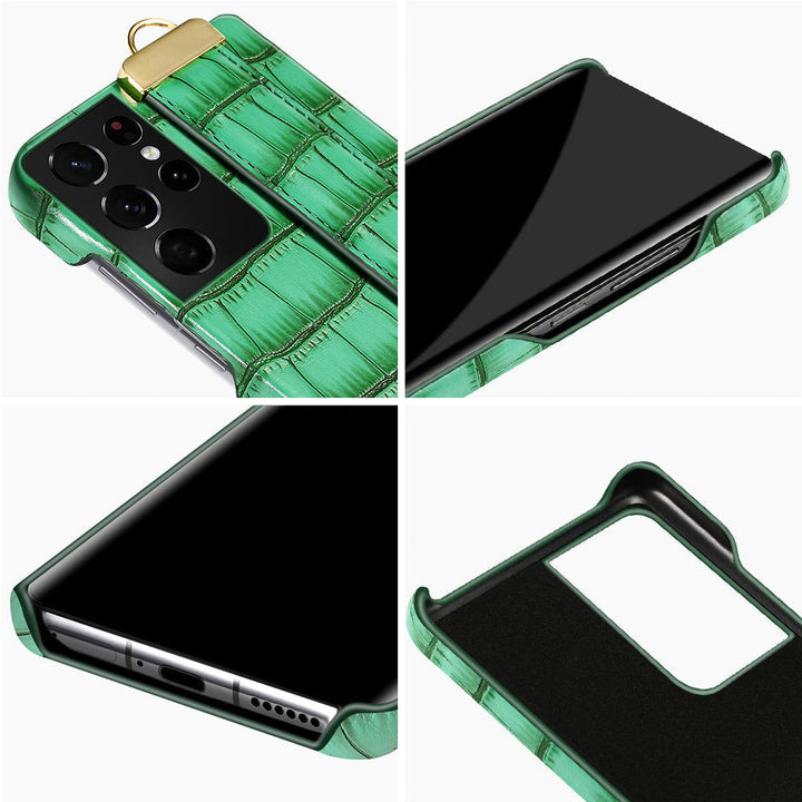 Krokodil Kunstleder Hülle/Case mit Halteband für Samsung Galaxy S24, S23-Serie | ZITOCASES®