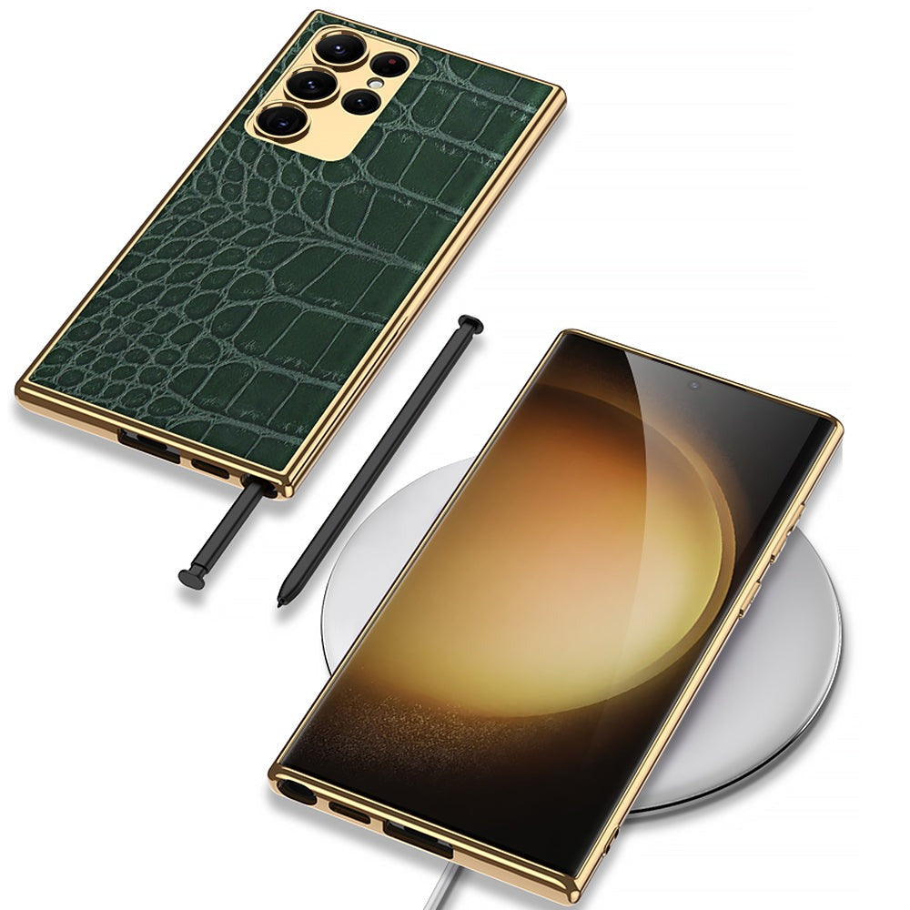 Luxus Krokodil Kunstleder/Gold Optik Hülle/Case für Samsung Galaxy Note-Serie | ZITOCASES®