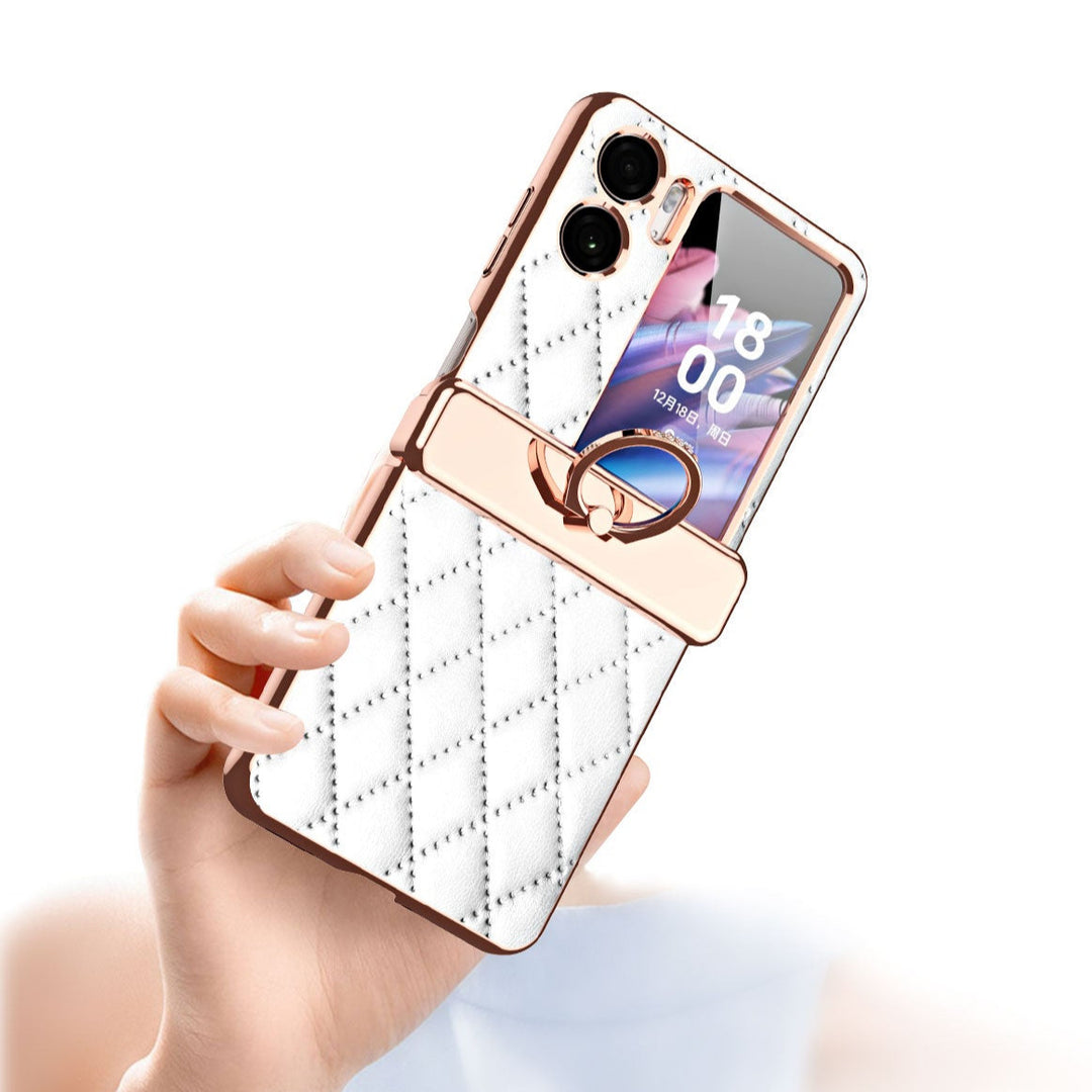 Karierte Kunstleder Hülle/Case für Oppo Find N2 Flip | ZITOCASES®