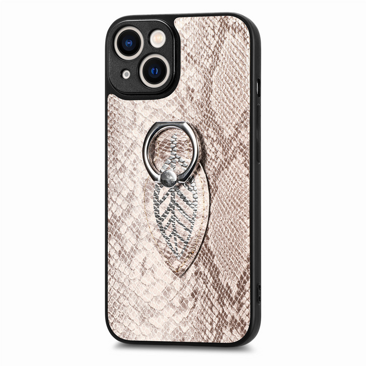 Schlangen-Leder Optik Ring Hülle/Case für iPhone 16, 15, 14, 13-Serie | ZITOCASES®