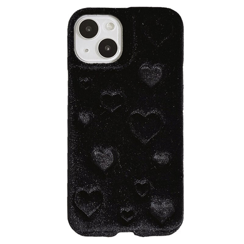 Weiche Stoff 3D Herz Hülle/Case für iPhone 16, 15, 14-Serie | ZITOCASES®