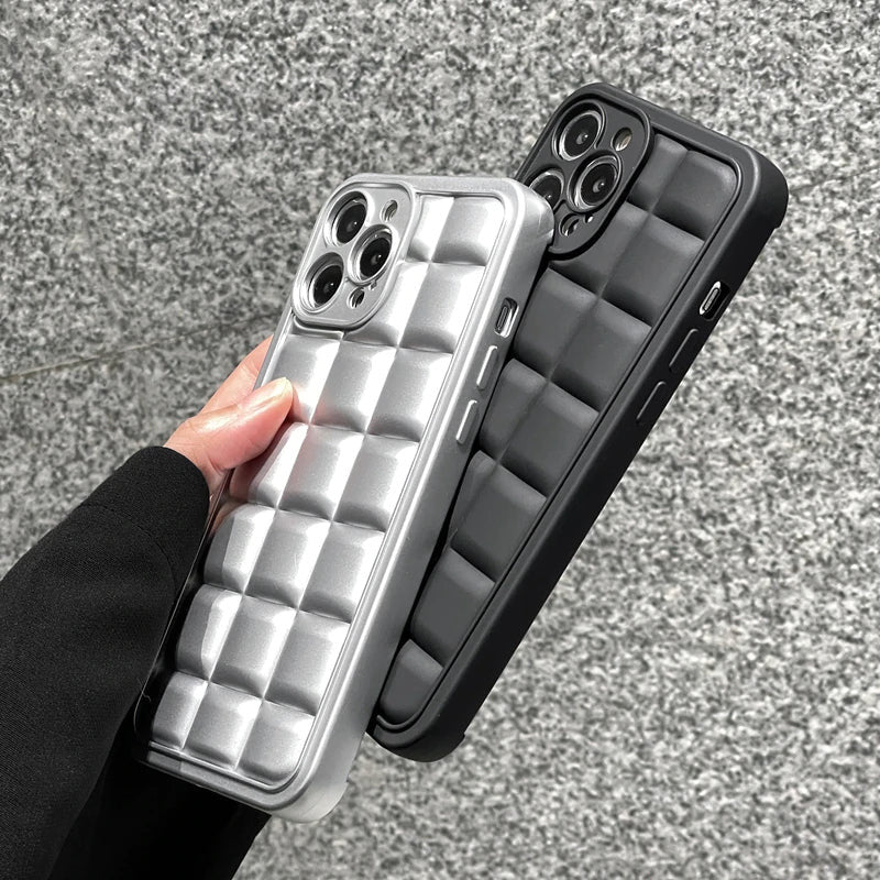 Karierte 3D Luxus Silikon Hülle/Case für iPhone 16, 16 Plus, 16 Pro, 16 Pro Max, 16e, 15, 15 Plus, 15 Pro, 15 Pro Max, 14, 14 Plus, 14 Pro, 14 Pro Max, 13, 13 Pro, 13 Pro Max, 13 Mini, 12, 12 Pro, 12 Pro Max, 12 Mini, SE, 11, 11 Pro, 11 Pro Max | ZITOCASES®