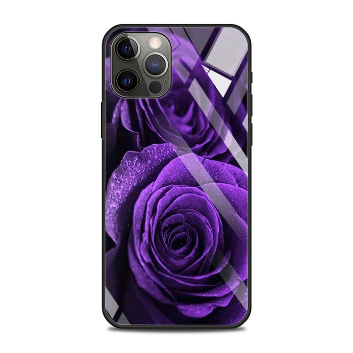 Lila Blumen Motiv Panzerglas Hülle/Case für iPhone 16, 16 Plus, 16 Pro, 16 Pro Max, 15, 15 Plus, 15 Pro, 15 Pro Max, 14, 14 Plus, 14 Pro, 14 Pro Max, 13, 13 Pro, 13 Pro Max, 13 Mini, 12, 12 Pro, 12 Pro Max, 12 Mini, SE, 11, 11 Pro, 11 Pro Max, X/XS | ZITOCASES®