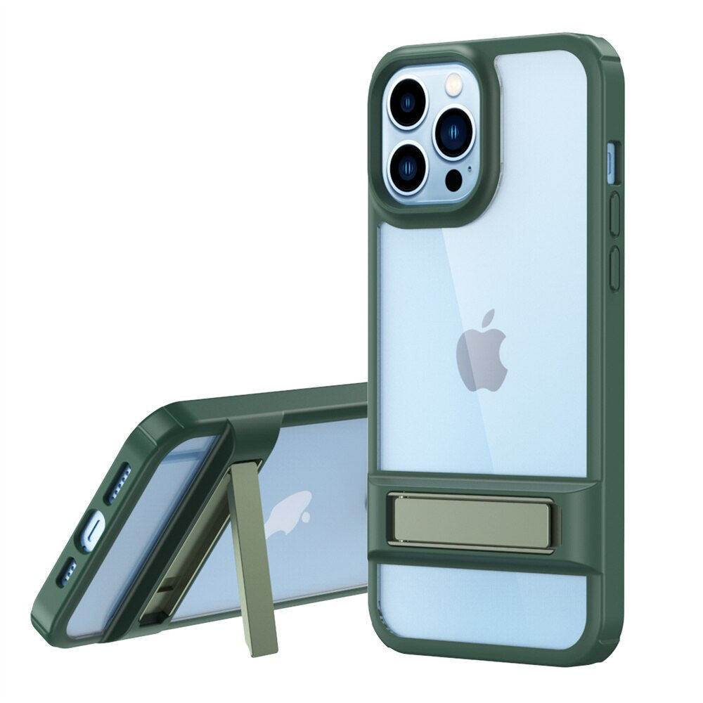 Stoßfeste Silikon Hülle/Case inkl. Edelstahl Ständer/Auflage für iPhone 16, 15, 14-Serie | ZITOCASES®