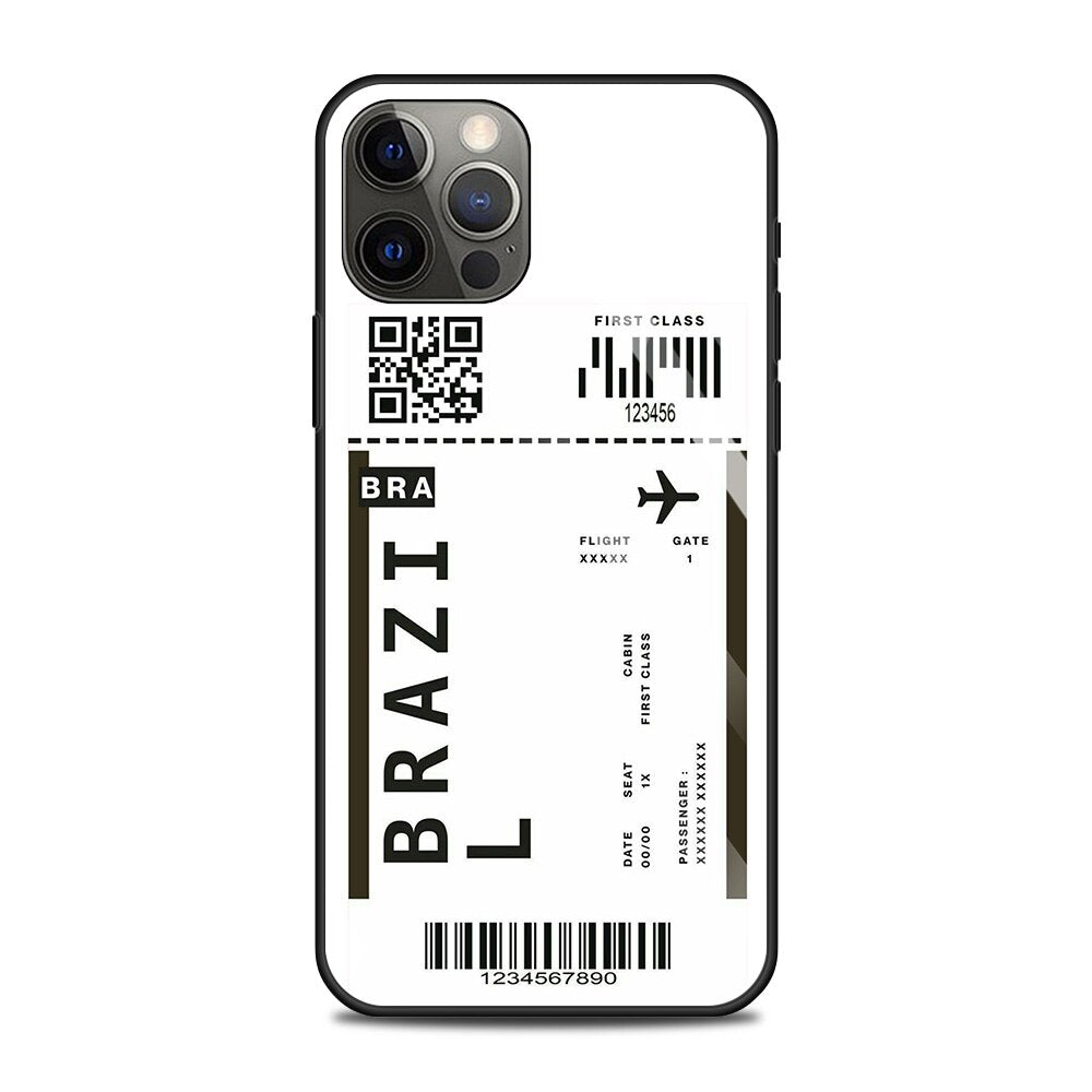 Flugticket/Reise Motiv Panzerglas Hülle/Case für iPhone 16, 16 Plus, 16 Pro, 16 Pro Max, 16e, 15, 15 Plus, 15 Pro, 15 Pro Max, 14, 14 Plus, 14 Pro, 14 Pro Max, 13, 13 Pro, 13 Pro Max, 13 Mini, 12, 12 Pro, 12 Pro Max, 12 Mini, SE, 11, 11 Pro, 11 Pro Max | ZITOCASES®