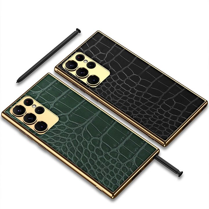 Luxus Krokodil Kunstleder/Gold Optik Hülle/Case für Samsung Galaxy Note-Serie | ZITOCASES®