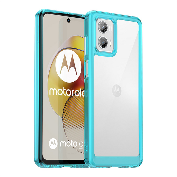 Transparente Silikon/Plastik Hülle/Case mit buntem Rahmen für Motorola Edge 40 , 30 , G-Serie | ZITOCASES®