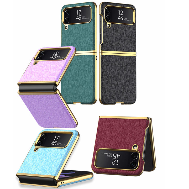 Luxus Kunstleder/Gold Optik Hülle/Case für Samsung Galaxy Z Flip 6, 5, 4, 3 | ZITOCASES®