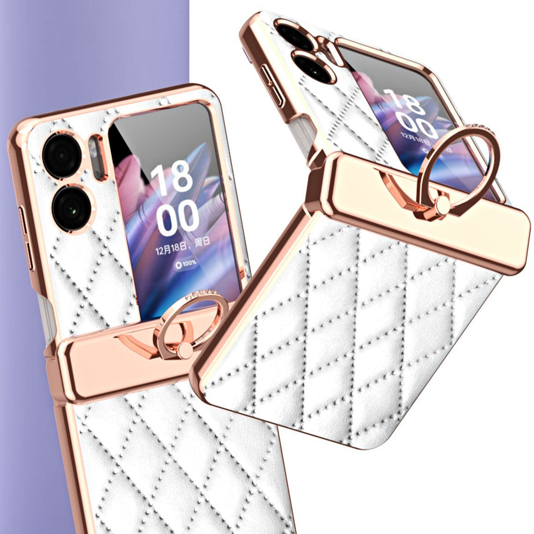 Karierte Kunstleder Hülle/Case für Oppo Find N2 Flip | ZITOCASES®