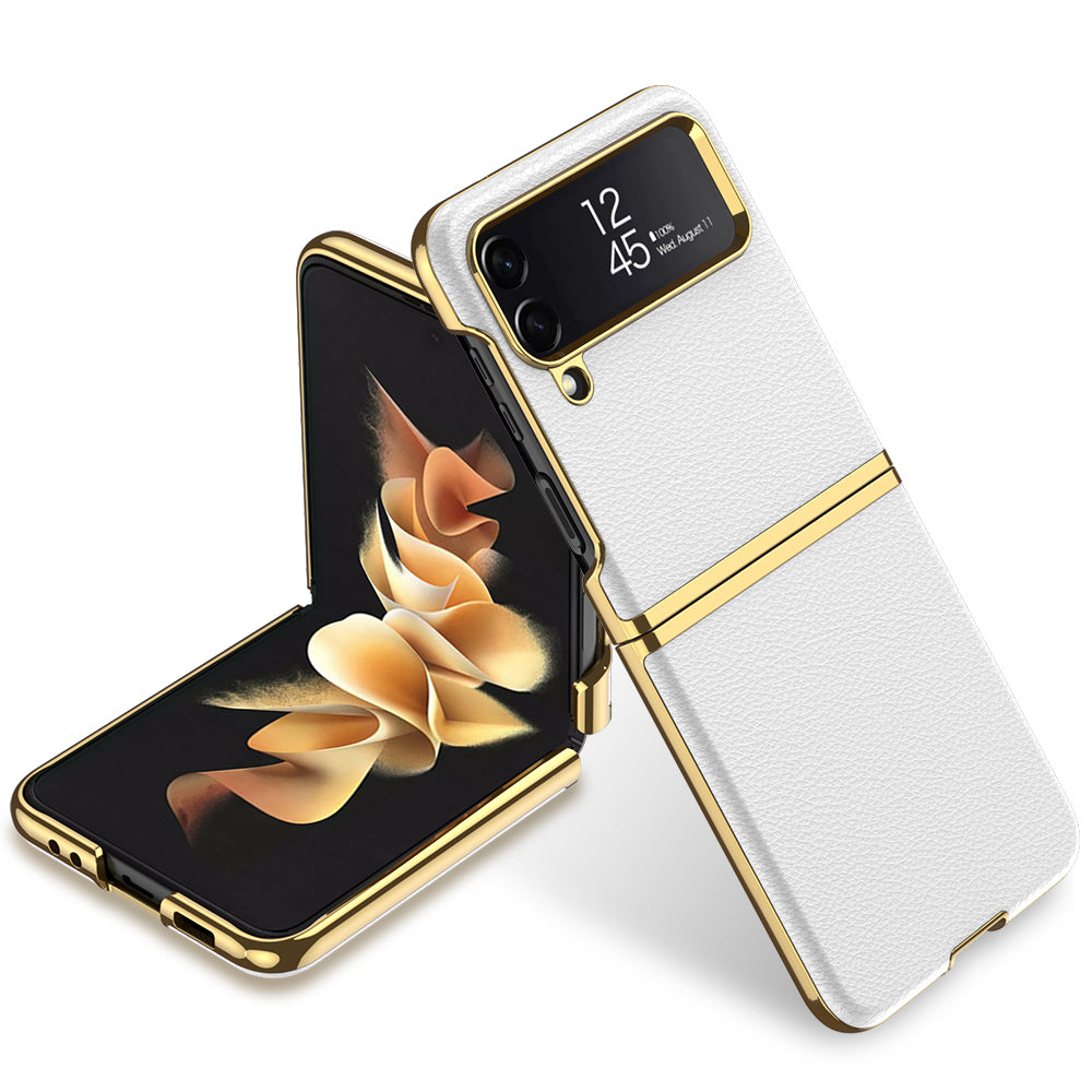 Luxus Kunstleder/Gold Optik Hülle/Case für Samsung Galaxy Z Flip 6, 5, 4, 3 | ZITOCASES®